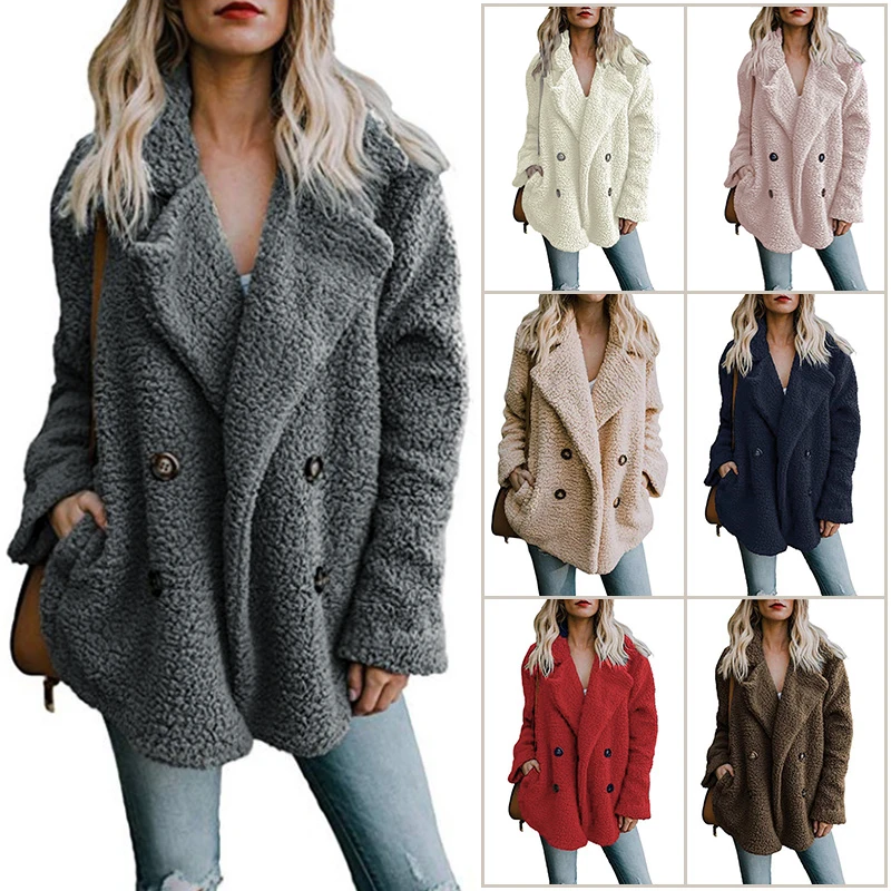Jocoo Jolee Women Faux Fur Coat Warm Autumn Winter Teddy Female Casual Coat Over