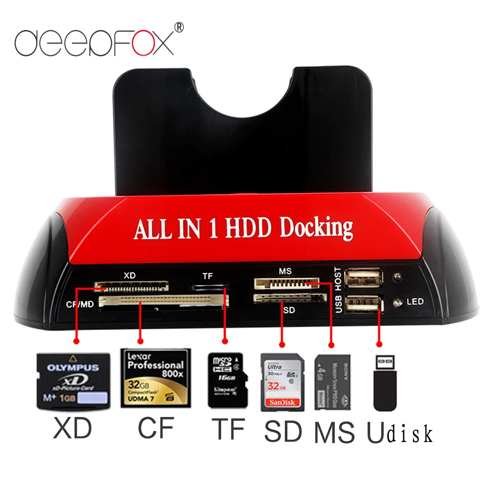 2 IDE 1 SATA USB2.0 Type C Dual External Hard Disk Drive 2.5 inch 3.5 inch Docki