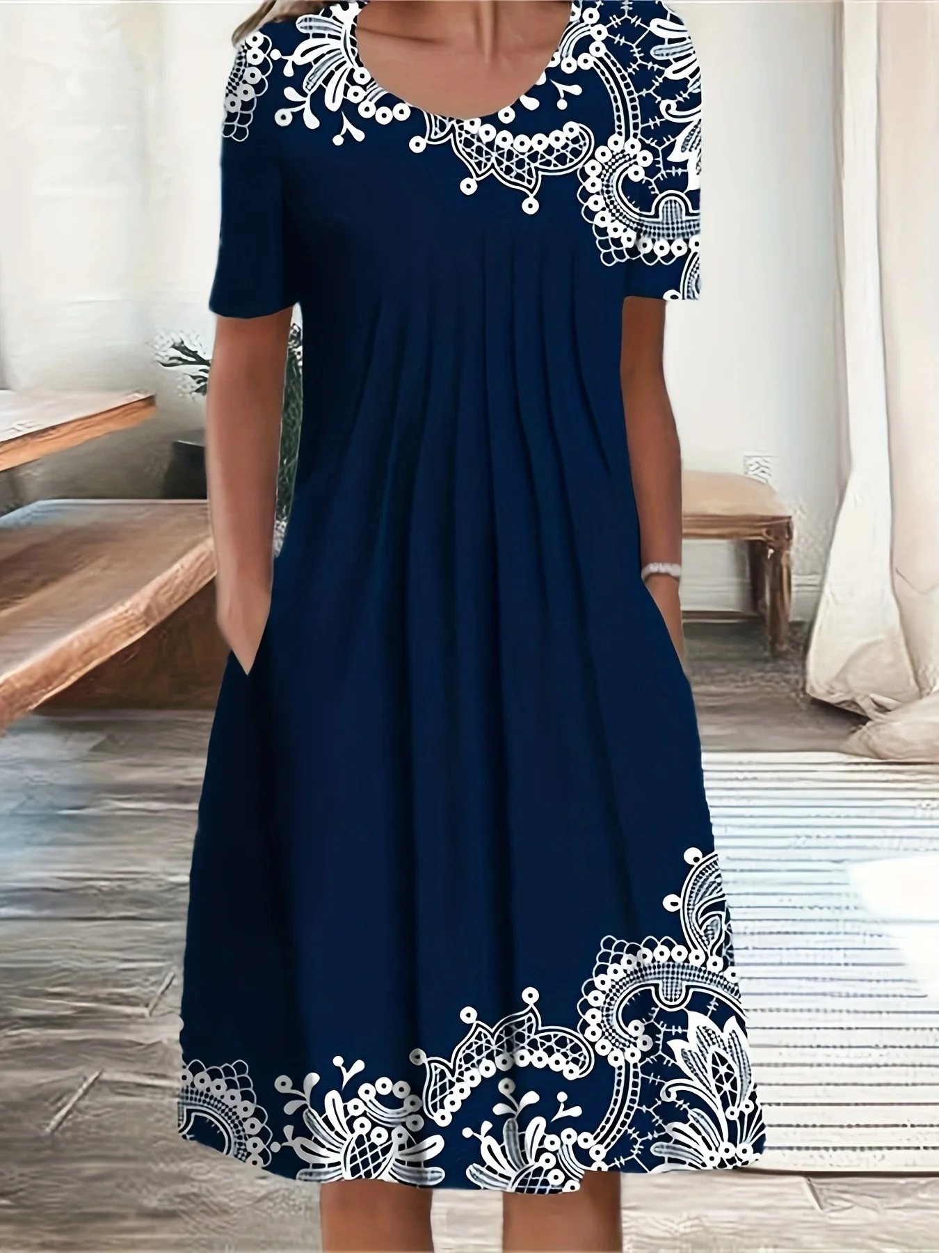Plus Size Fashion Elegant Women Dress Loose Casual Dress Women Dress New Tempera