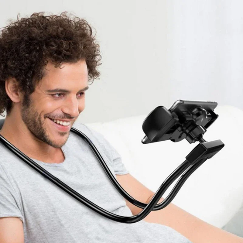 Flexible Mobile Phone Holder Hanging Neck Lazy Necklace Bracket Bed 360 Degree P