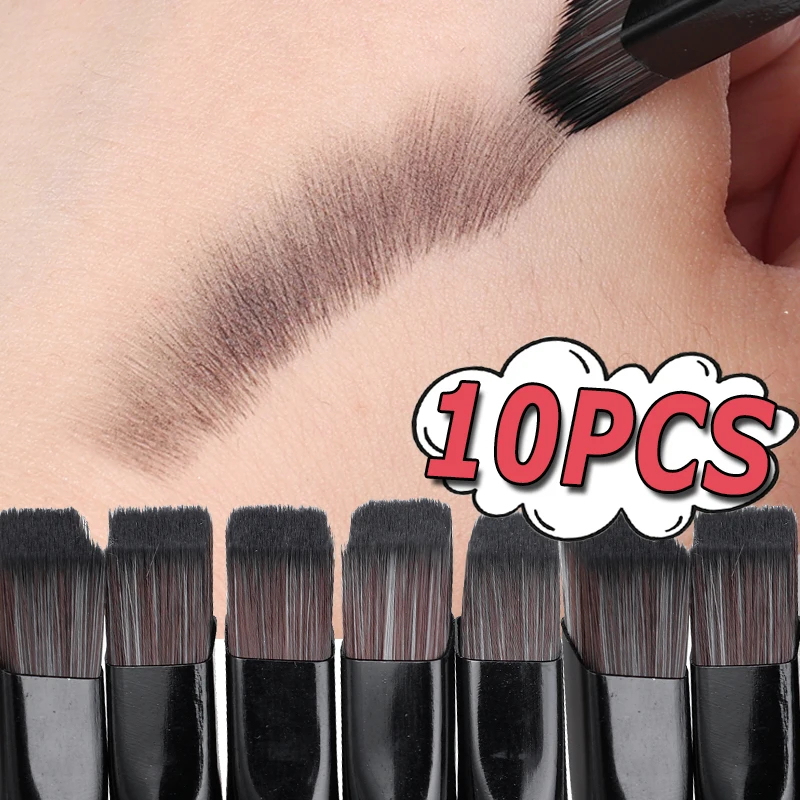 10PCS Square Wild Eyebrow Brushes 3D Painting Hairline Eyebrow Contour Paste Art