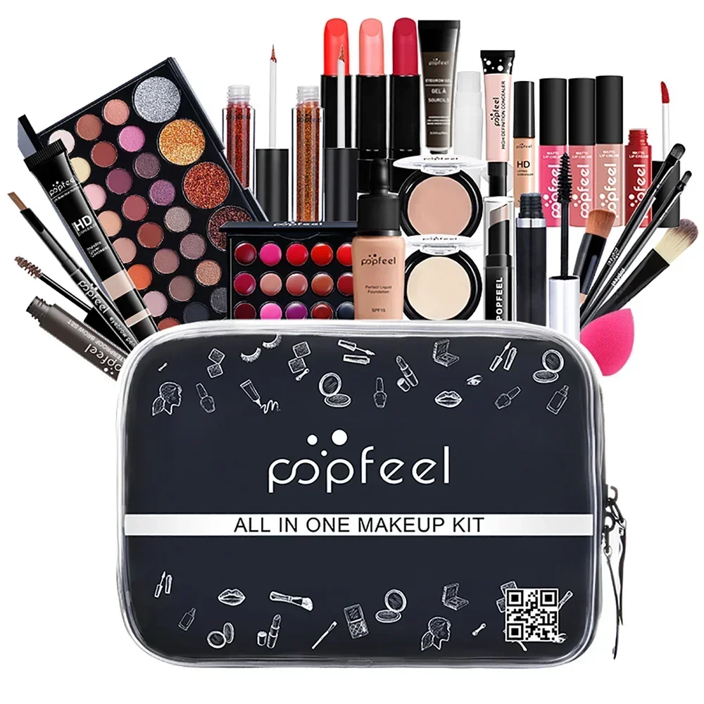 Professional Makeup Set Box Full Kit Glitter Eyeshadow Powder Blush Foundation M