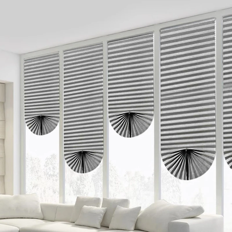 1pc Self-Adhesive Curtains Non-Woven Pleated Blinds Folding Curtains For Kitchen