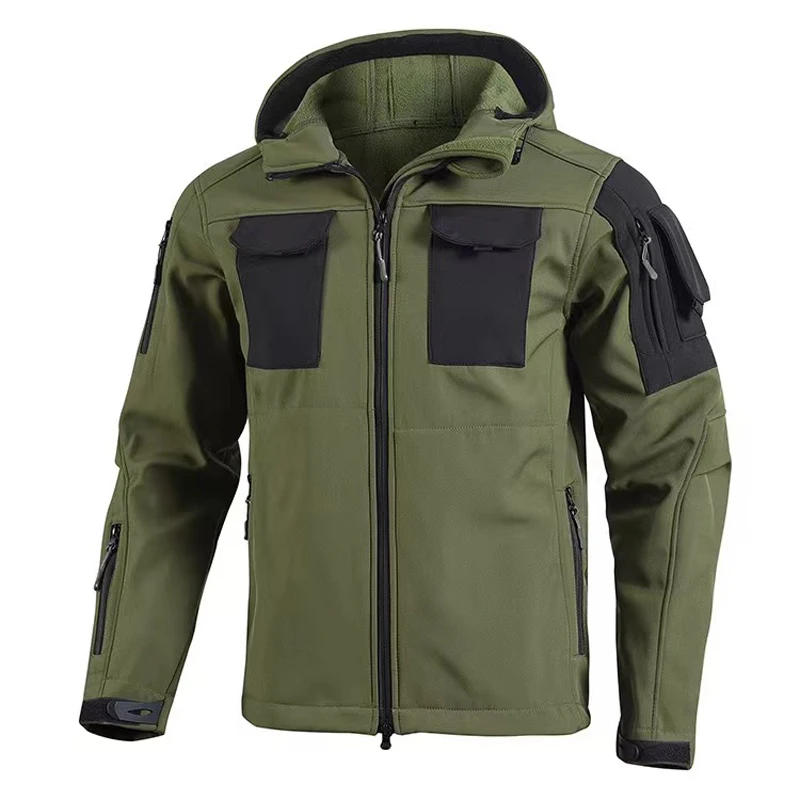 Men's Warm Tactical Sharkskin Jackets Fleece Fishing Hiking Camping Hunting Camp