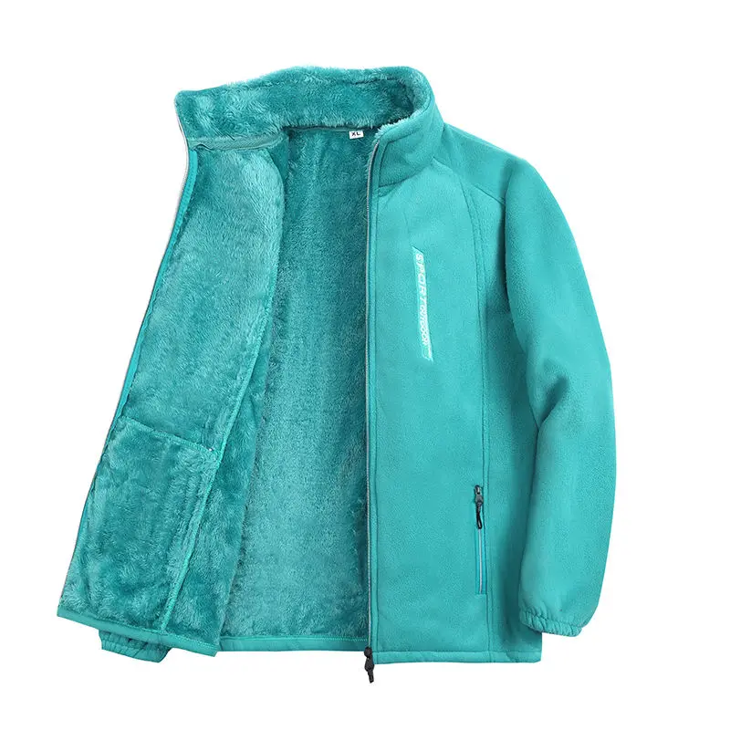 Autumn Winter Polar Fleece Warm Coat Women Sweatshirt Outdoor Sports Casual Zipp