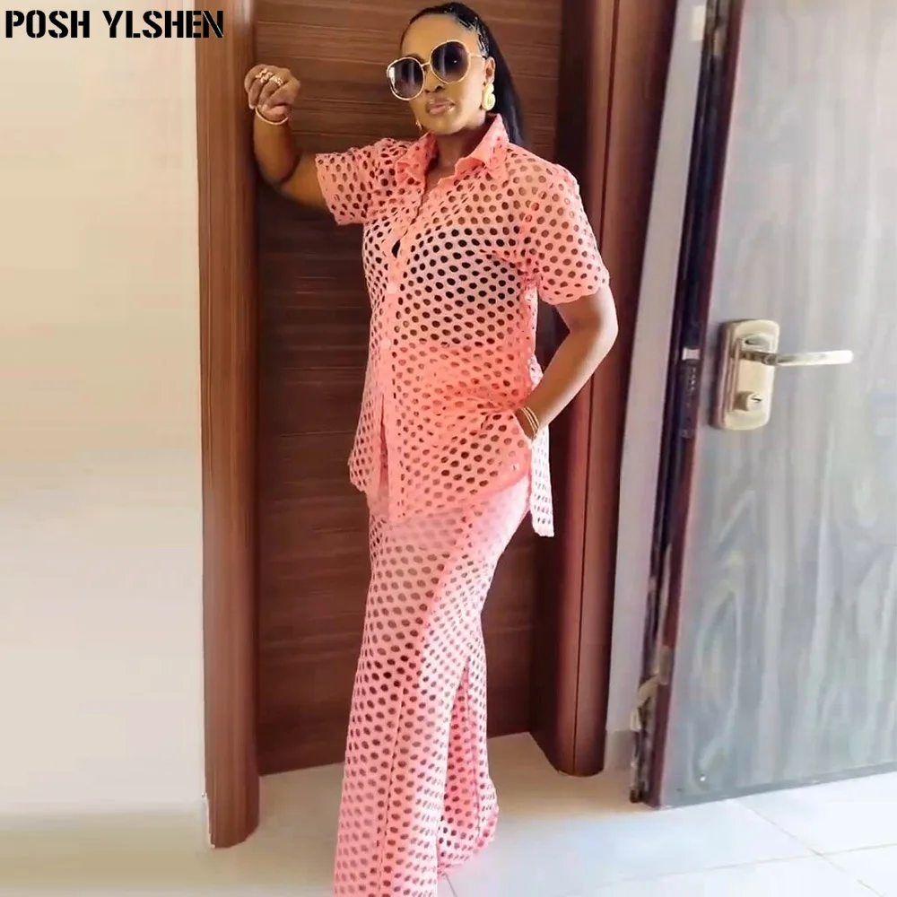 Two 2 Piece Pant Sets Women Outfit Summer Clothes African Dresses for Women 2024