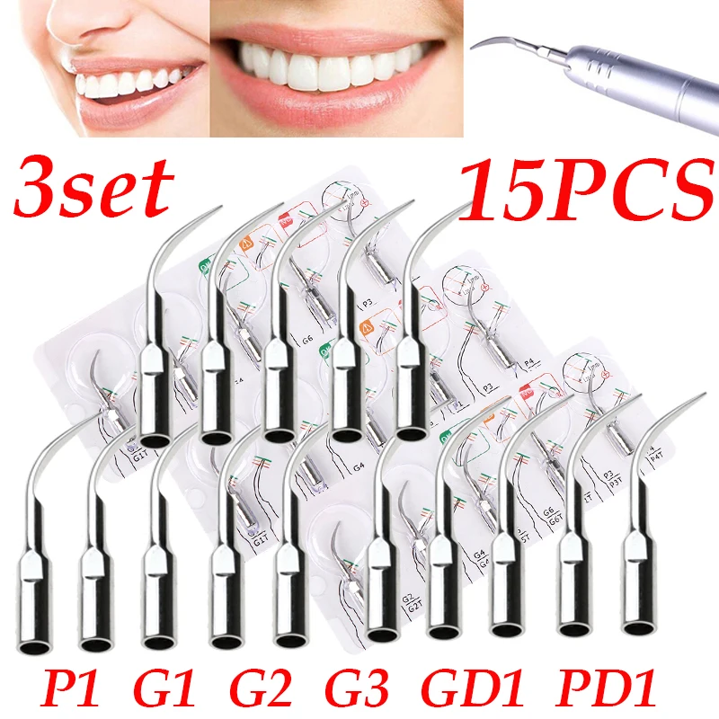 15Pcs Dentistry Dental Ultrasonic Scaler Tips Compatible With Satelec And Dentis