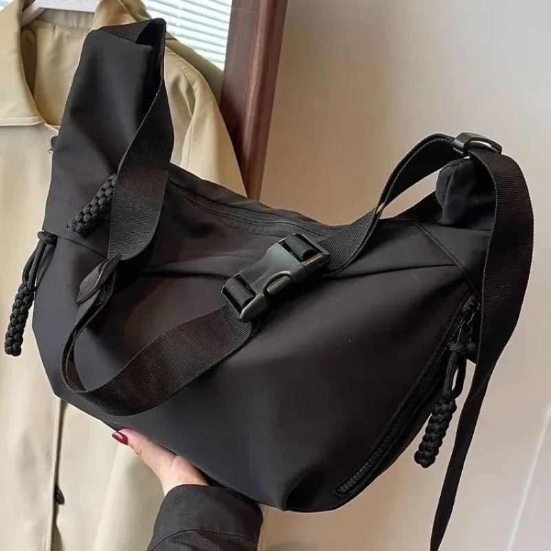 Fashion High Capacity Solid Color Single Shoulder Totes Bag Nylon Hobos Crossbod