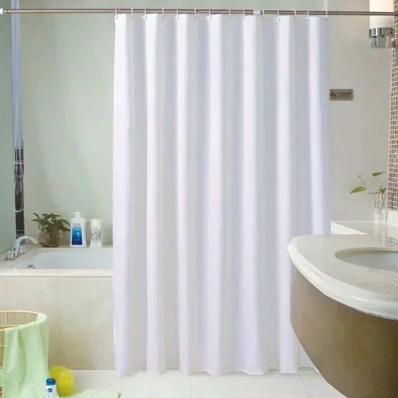 Dacron Shower Curtains Waterproof Thick Solid Color Bath Curtains for Hotel Bath