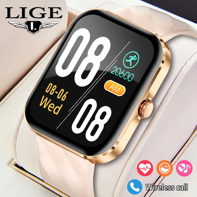 LIGE New wireless calling Smart watch for women real female Physiological Health