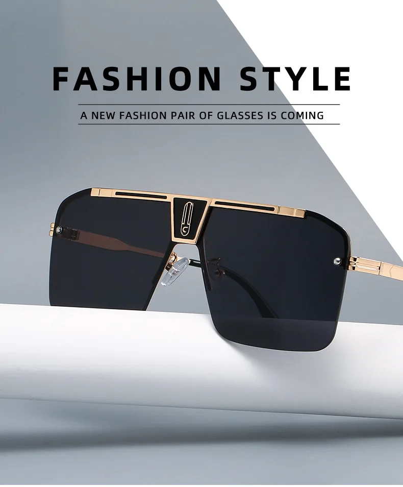 New Arrival Brand Design Gentleman Sun Glasses With Large Square Frames Stylish 
