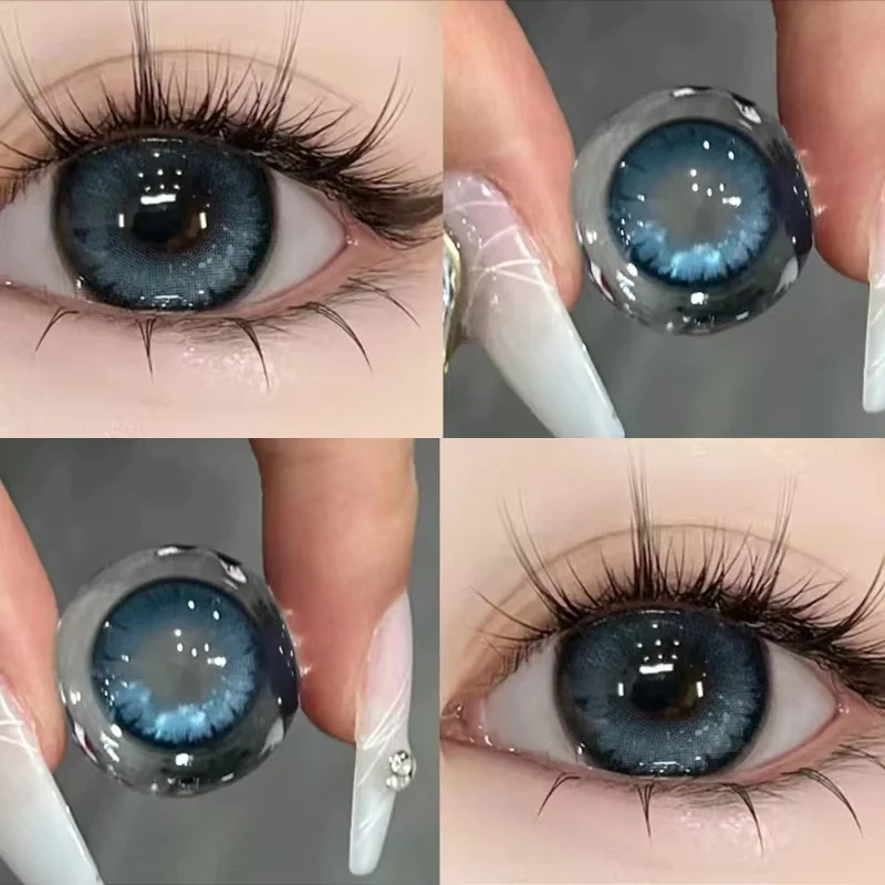 2pcs/Pair Graduation Color Contact Lenses Myopia Green Purple brown Yearly Color