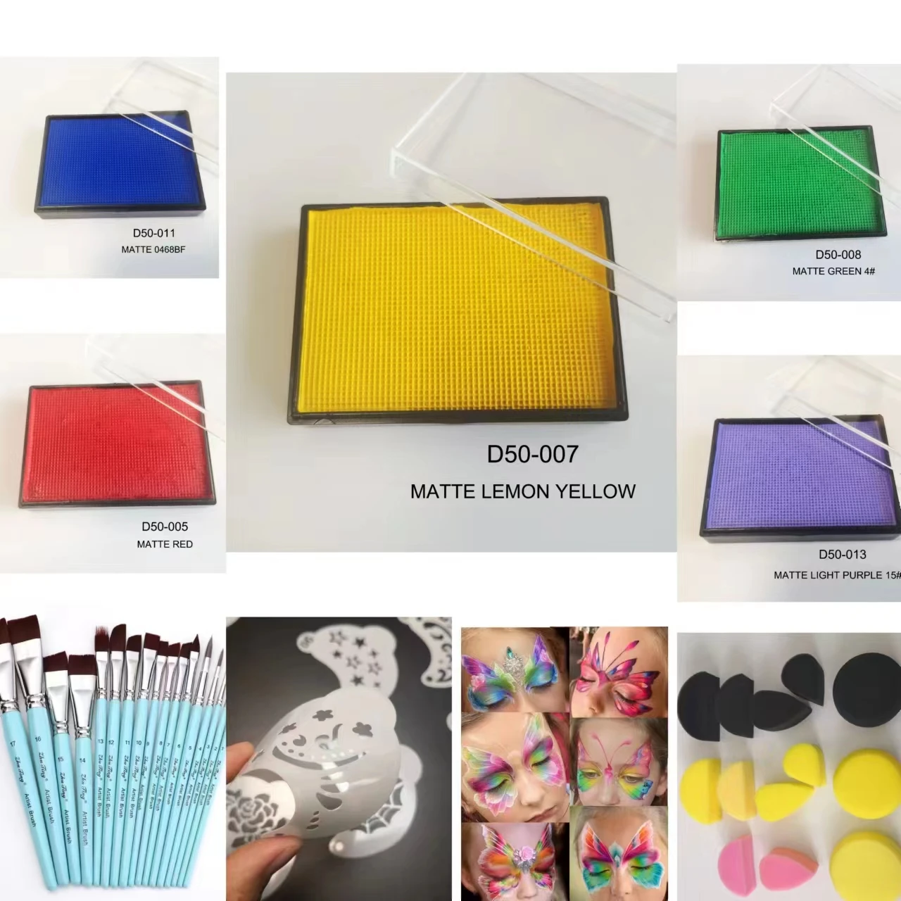 50g Body Art Water Based Face Body Paint Matte Cake Liner for Body Eye Halloween