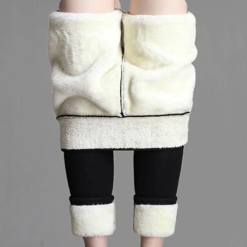 Women Winter Plus Velvet Stretch Leggings High Waist Warm Leggings Women Casual 