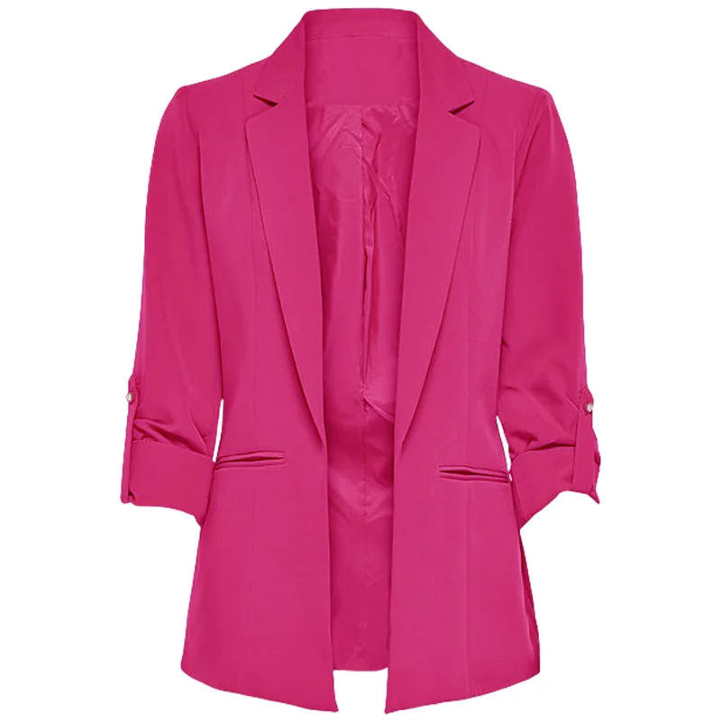Women's Jacket Spring New Arrivals Roll-up Cuffs Outerwears Lined Open Stitch Th