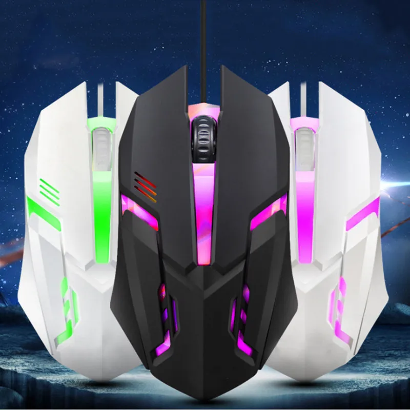 Wired Gaming Mouse Backlit Mechanica Side Button Glare Mouse Macro Laptop USB Ho