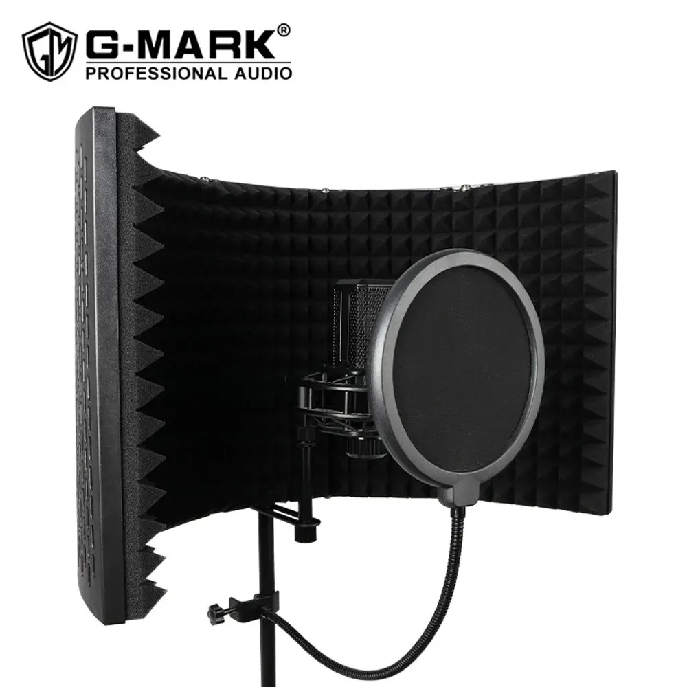 G-MARK 5 Panel Reflection Filters Professional Studio Recording Microphone Isola