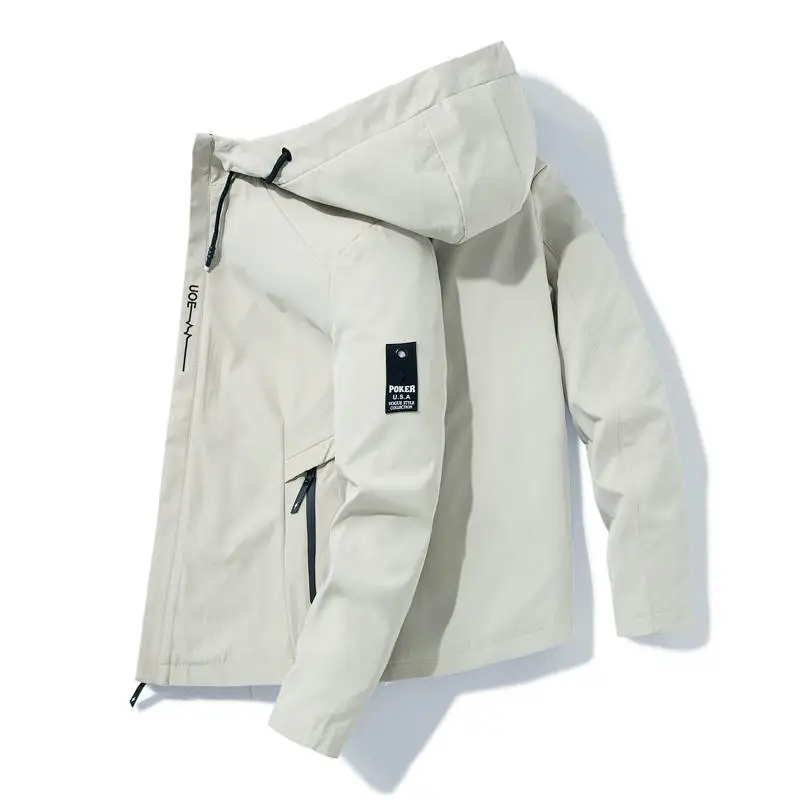 2024 Men's casual hooded pilot jacket windproof jacket autumn fashion high-end h