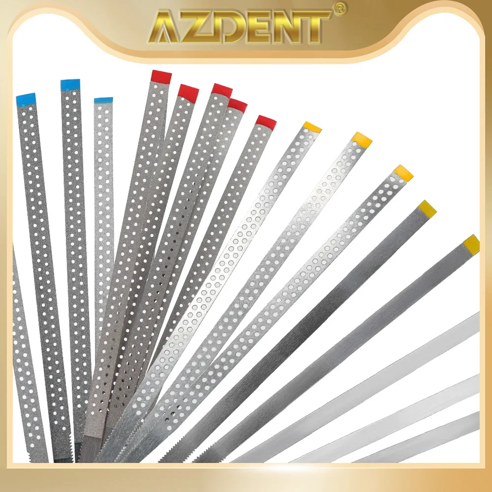 AZDENT Dental Diamond Polishing Strips 5pc Stainless Steel Orthodontic IPR Strip