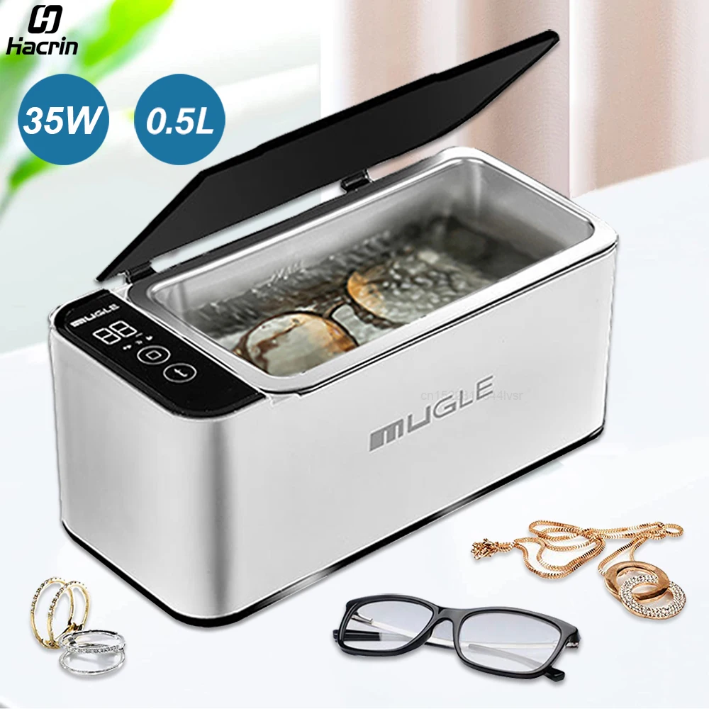 Ultrasonic Cleaner 35W Ultrasonic Glasses Jewelry Cleaner 500ML Ultrasonic Clean
