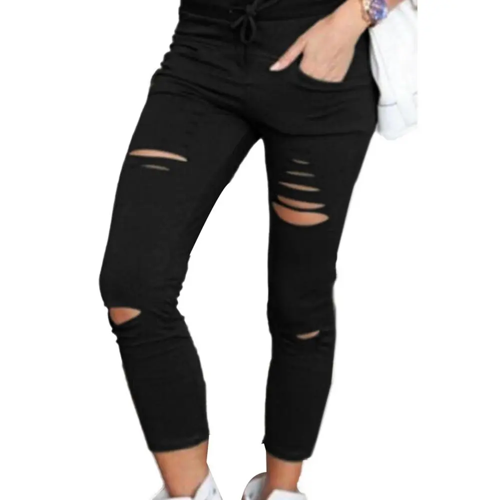 Fashion Women Solid Fitness Leggings Ankle Length Stretch High Waist Leggings